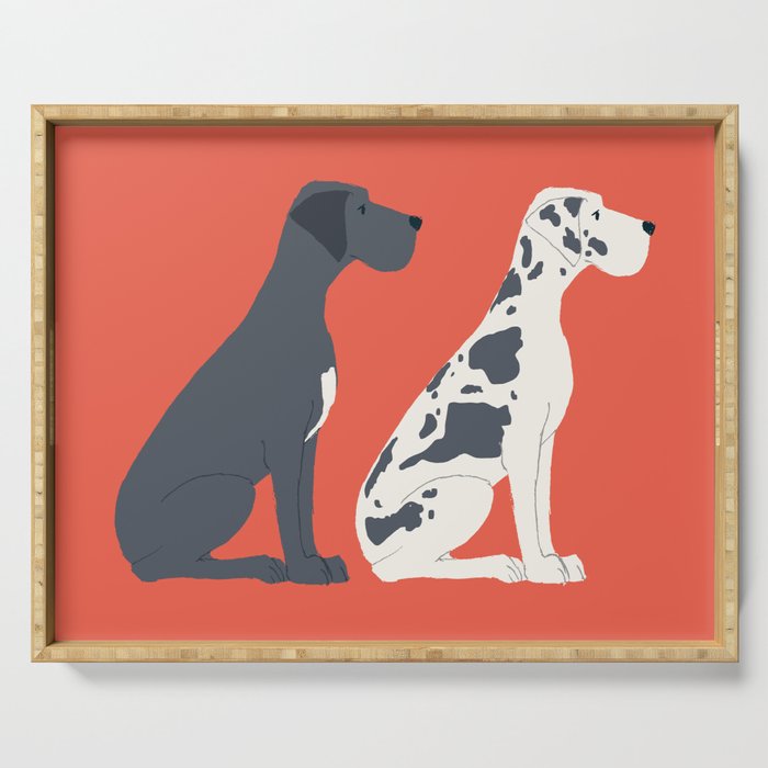 Great Dane Dog Illustration Serving Tray Gallery Image 1