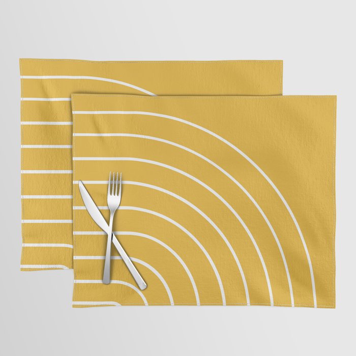 Minimal Arch IX Golden Yellow Modern Geometric Lines Placemat Gallery Image 1