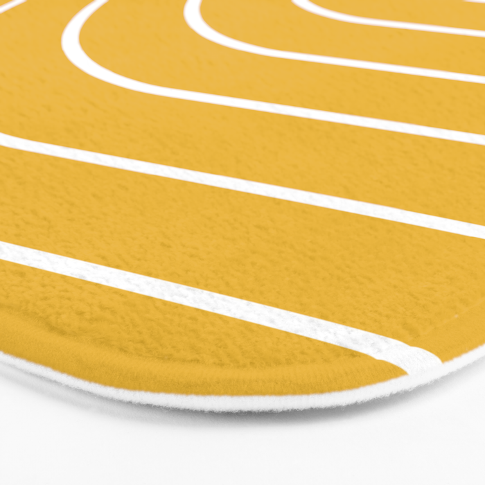 Minimal Arch IX Golden Yellow Modern Geometric Lines Bath Mat Gallery Image 3