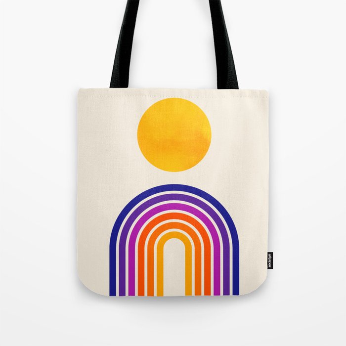 Rainbow Sun: Retro 80s Edition Tote Bag Gallery Image 1