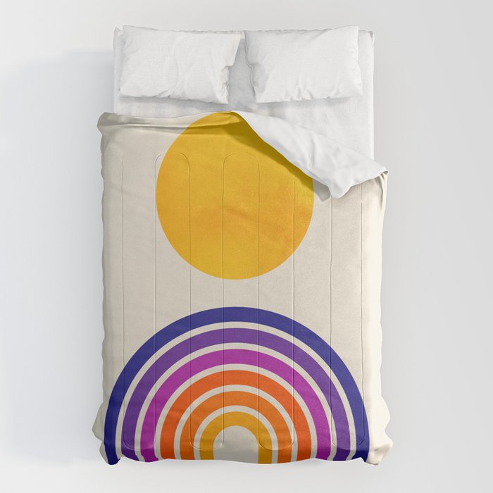 Rainbow Sun: Retro 80s Edition Comforter Gallery Image 1