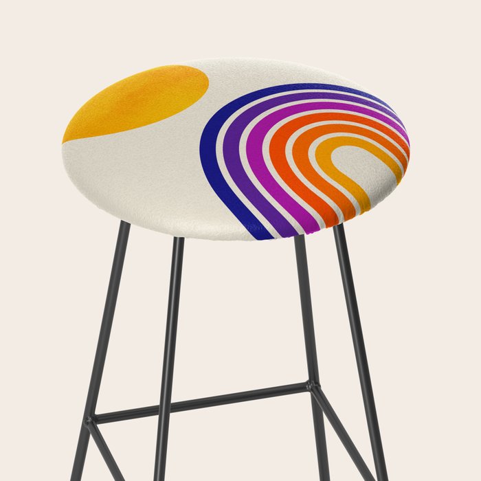 Rainbow Sun: Retro 80s Edition Stool Gallery Image 2