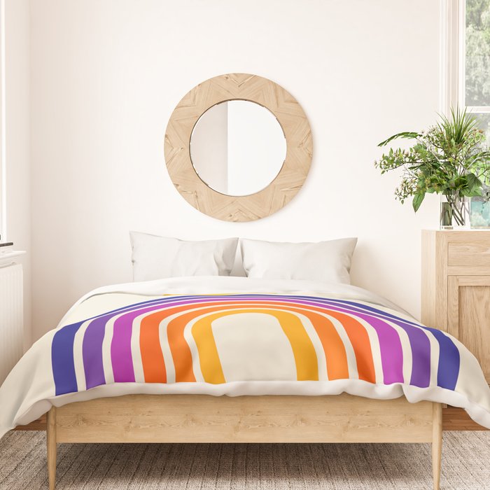 Rainbow Sun: Retro 80s Edition Duvet Cover Gallery Image 3