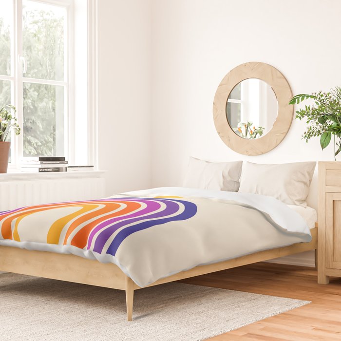 Rainbow Sun: Retro 80s Edition Duvet Cover Gallery Image 2