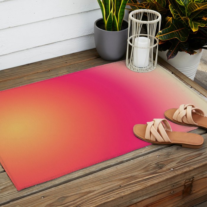 Find Your Fire - Pink Aura Gradient Outdoor Rug Gallery Image 2