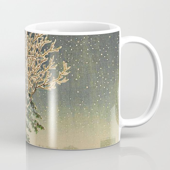 Tsuchiya Kôitsu Japanese Woodblock Vintage Print Winter Landscape Snowfall Coffee Mug Gallery Image 1