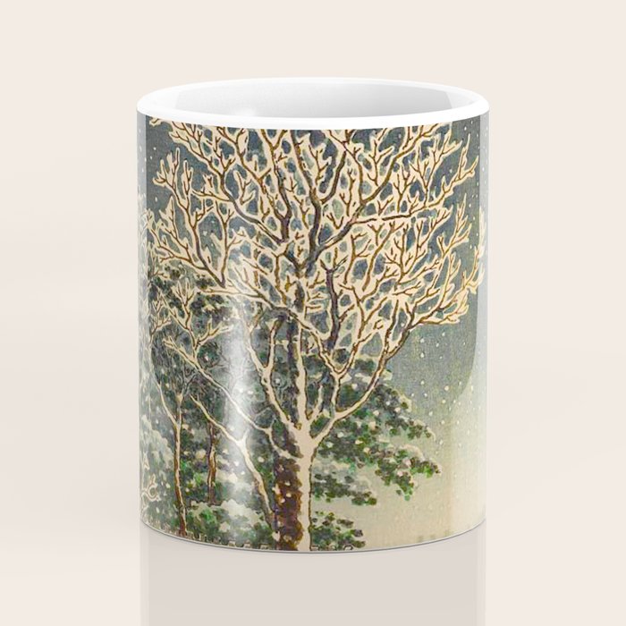 Tsuchiya Kôitsu Japanese Woodblock Vintage Print Winter Landscape Snowfall Coffee Mug Gallery Image 4