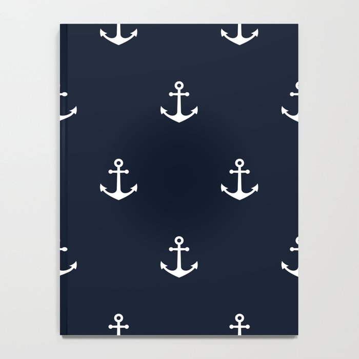 Dark Blue Anchor Pattern Notebook Gallery Image 4