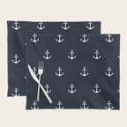 Dark Blue Anchor Pattern Placemat Gallery Image 1