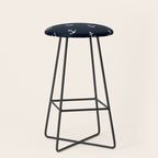 Dark Blue Anchor Pattern Stool Gallery Image 1