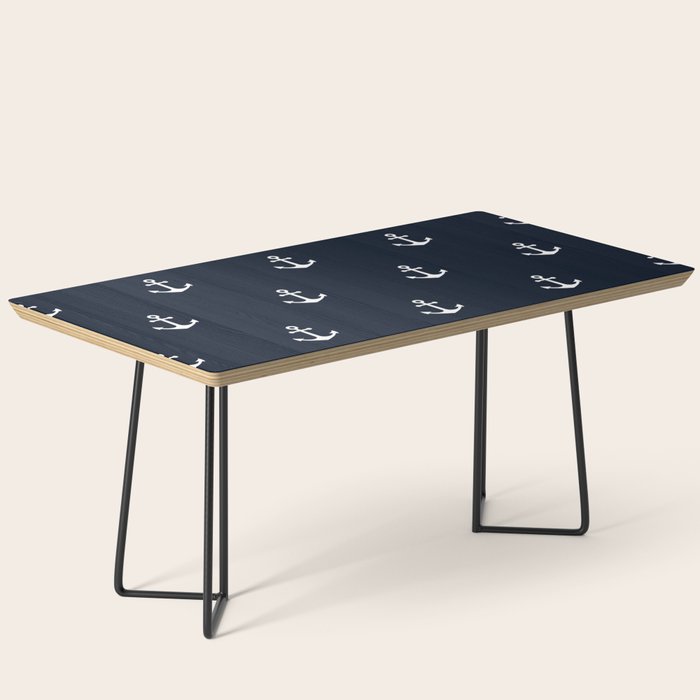Dark Blue Anchor Pattern Coffee Table Gallery Image 1
