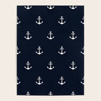 Dark Blue Anchor Pattern Poster Gallery Image 4