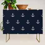 Dark Blue Anchor Pattern Credenza Gallery Image 1
