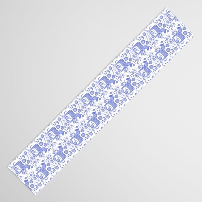 Swedish Dala Horse Blue Table Runner Gallery Image 3