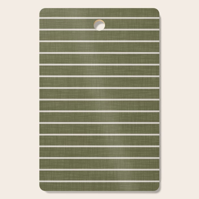 Cozy Stripes In Olive Green Cutting Board Gallery Image 1