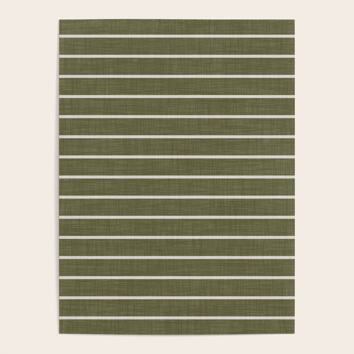 Cozy Stripes In Olive Green Poster Gallery Image 4