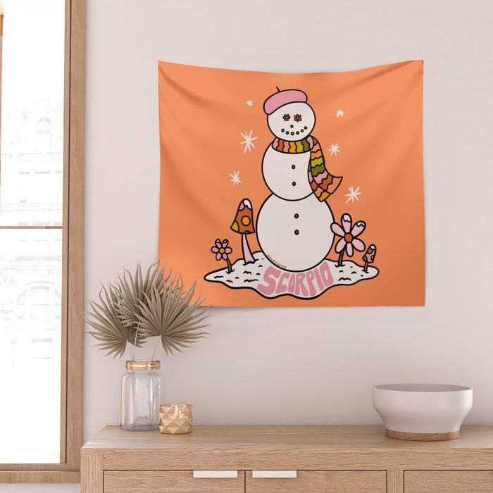 Scorpio Snowman Wall Tapestry Gallery Image 2