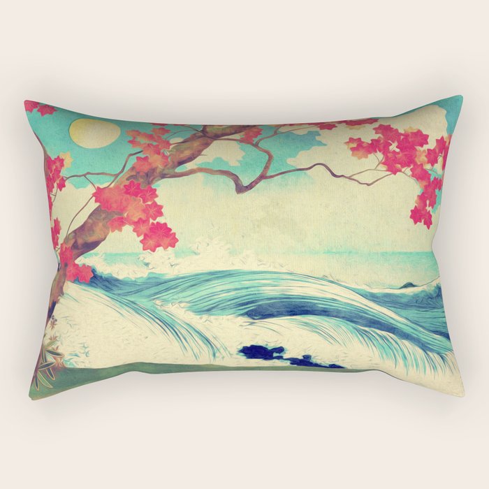 Waking to the Wild and Beautiful Ocean of Dhin - Nature Landscape Rectangular Pillow Gallery Image 1