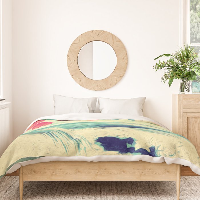 Waking to the Wild and Beautiful Ocean of Dhin - Nature Landscape Duvet Cover Gallery Image 3