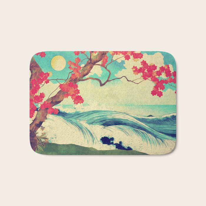Waking to the Wild and Beautiful Ocean of Dhin - Nature Landscape Bath Mat Gallery Image 1