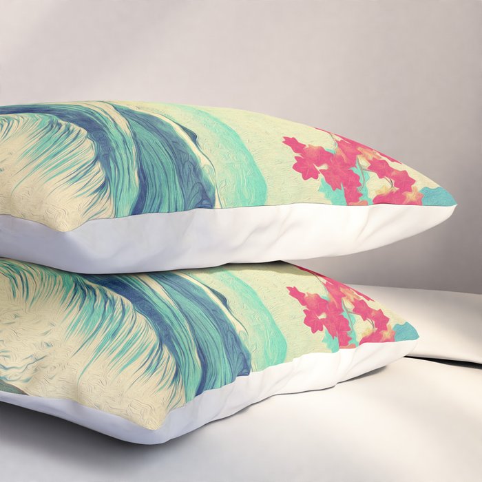 Waking to the Wild and Beautiful Ocean of Dhin - Nature Landscape Pillow Sham Gallery Image 3