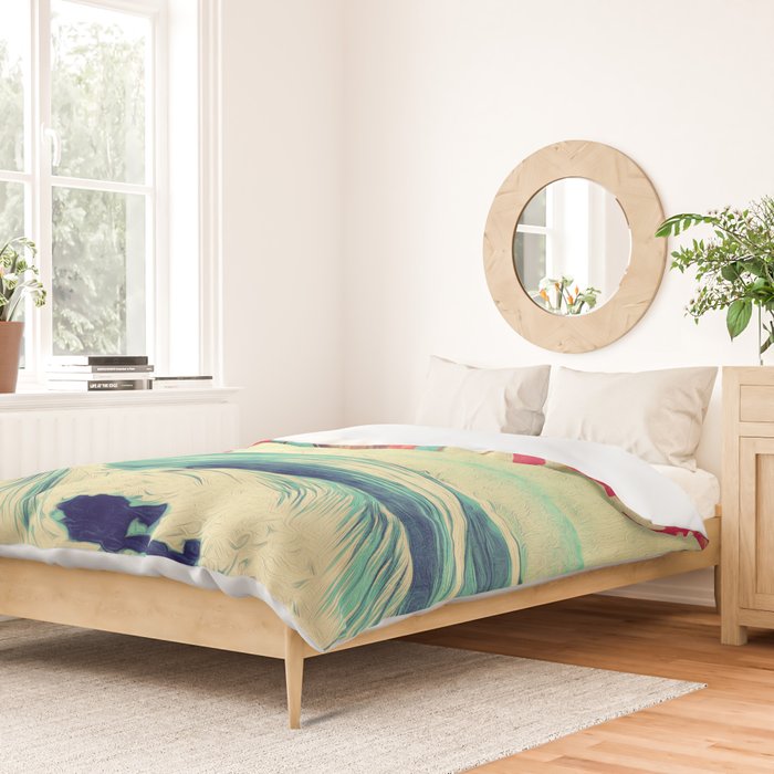 Waking to the Wild and Beautiful Ocean of Dhin - Nature Landscape Duvet Cover Gallery Image 2