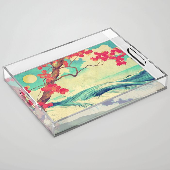 Waking to the Wild and Beautiful Ocean of Dhin - Nature Landscape Acrylic Tray Gallery Image 1