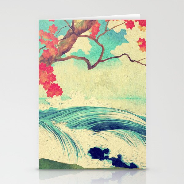 Waking to the Wild and Beautiful Ocean of Dhin - Nature Landscape Stationery Card Gallery Image 1