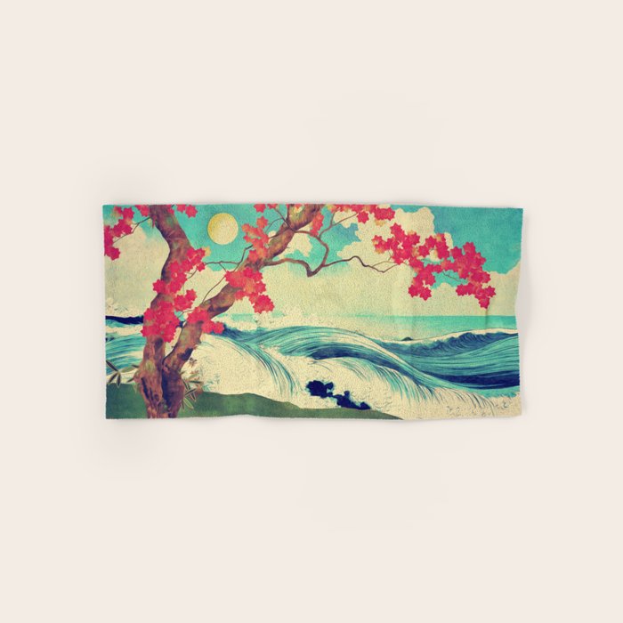 Waking to the Wild and Beautiful Ocean of Dhin - Nature Landscape Bath Towel Gallery Image 1