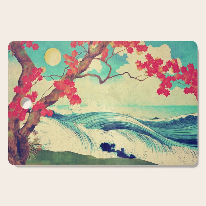 Waking to the Wild and Beautiful Ocean of Dhin - Nature Landscape Cutting Board Gallery Image 1