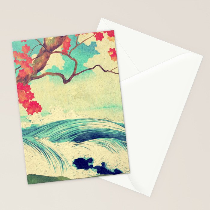 Waking to the Wild and Beautiful Ocean of Dhin - Nature Landscape Stationery Card Gallery Image 2