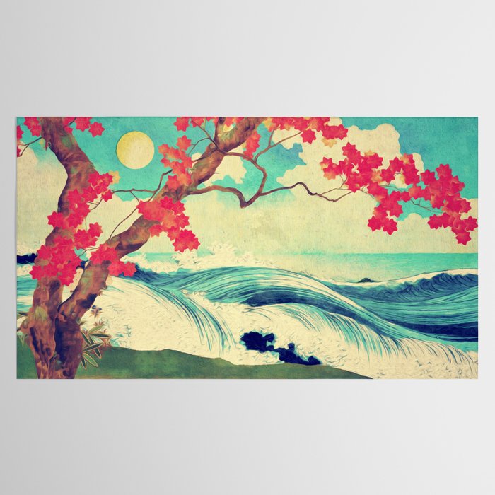 Waking to the Wild and Beautiful Ocean of Dhin - Nature Landscape Tablecloth Gallery Image 2