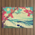 Waking to the Wild and Beautiful Ocean of Dhin - Nature Landscape Outdoor Rug Gallery Image 1