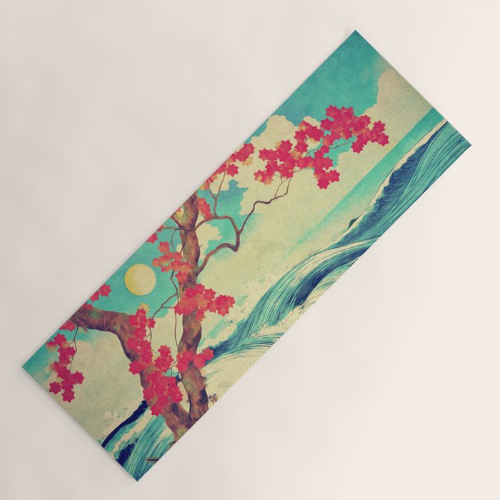 Waking to the Wild and Beautiful Ocean of Dhin - Nature Landscape Yoga Mat Gallery Image 1