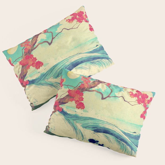 Waking to the Wild and Beautiful Ocean of Dhin - Nature Landscape Pillow Sham Gallery Image 1