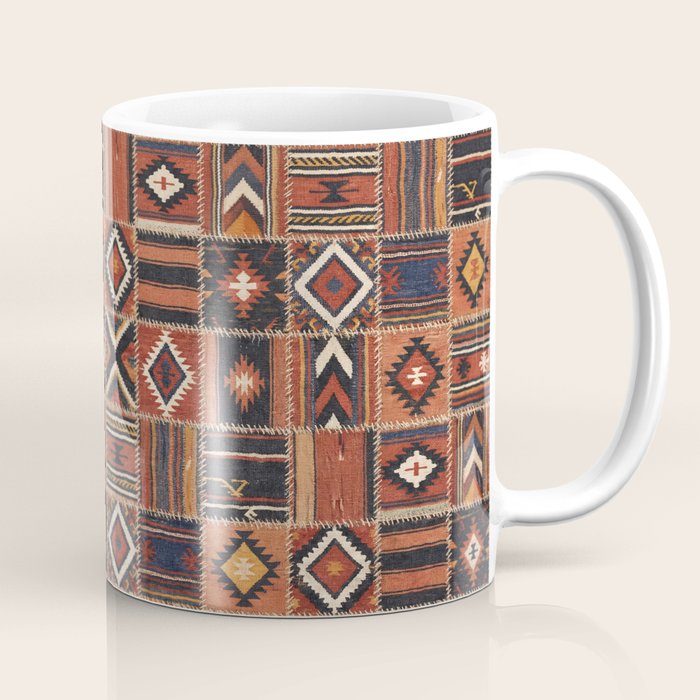 Geometric Tribal Patchwork Rug Design Coffee Mug Gallery Image 1