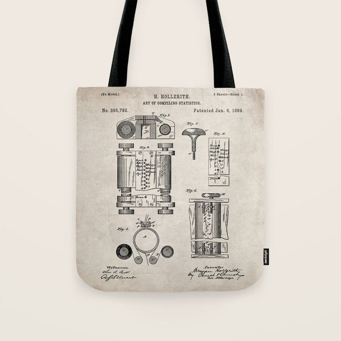 First Computer Patent - Technology Art - Antique Tote Bag Gallery Image 1