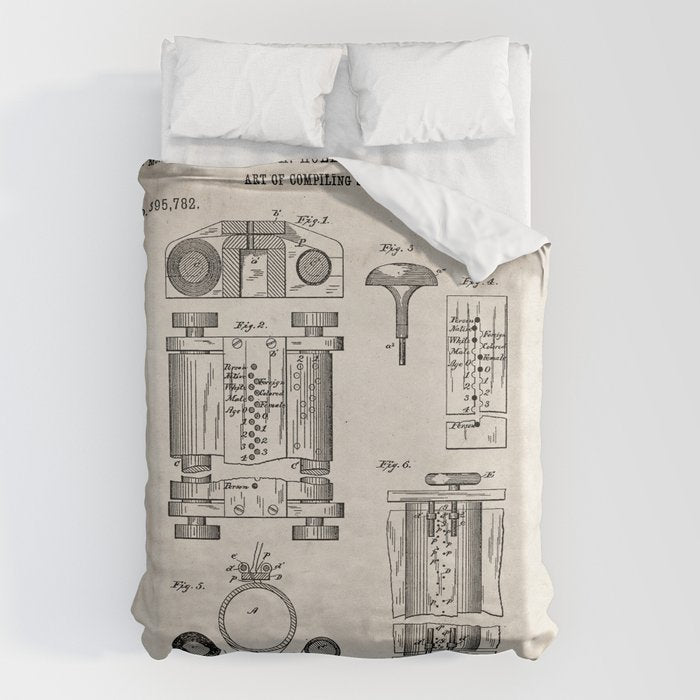 First Computer Patent - Technology Art - Antique Duvet Cover Gallery Image 6