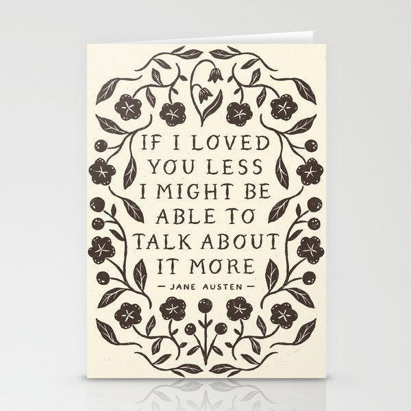 Emma 'If I Loved You Less' Quote Stationery Card Gallery Image 2