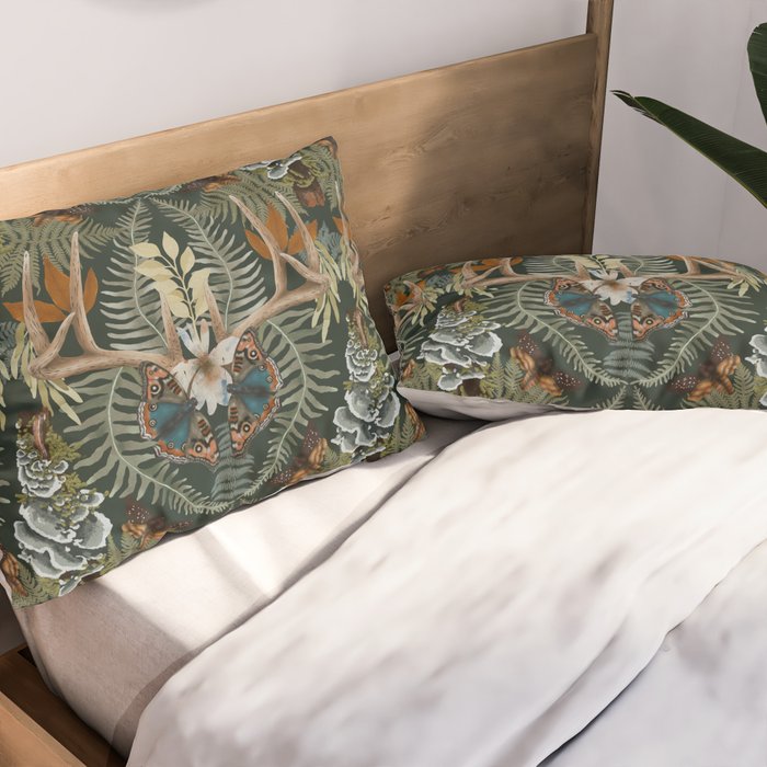Whimsical Deer Antlers Pillow Sham Gallery Image 2