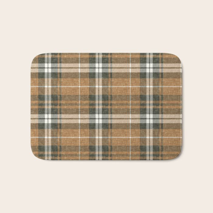 fall plaid - warm neutrals Bath Mat Gallery Image 1