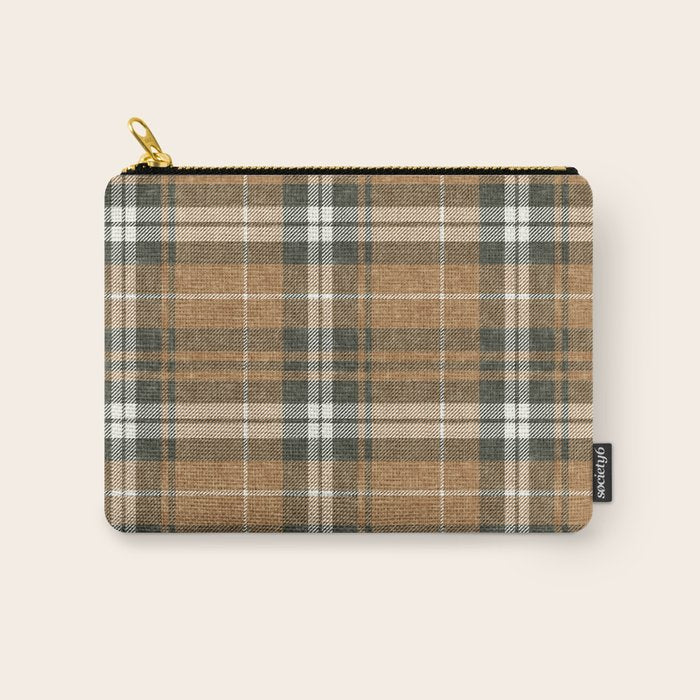 fall plaid - warm neutrals Carry All Pouch Gallery Image 1