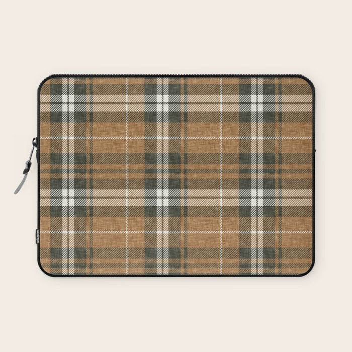 fall plaid - warm neutrals Laptop Sleeve Gallery Image 1