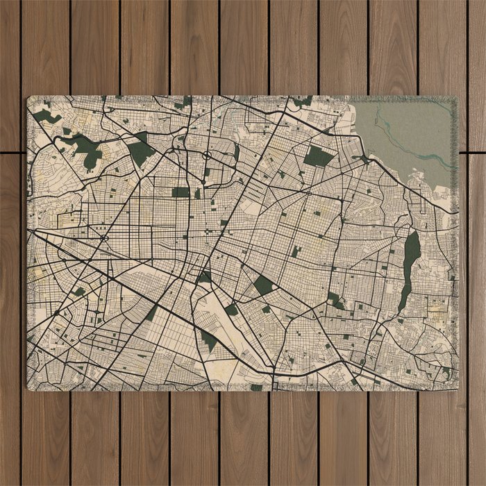 Guadalajara City Map of Jalisco, Mexico - Vintage Outdoor Rug Gallery Image 1