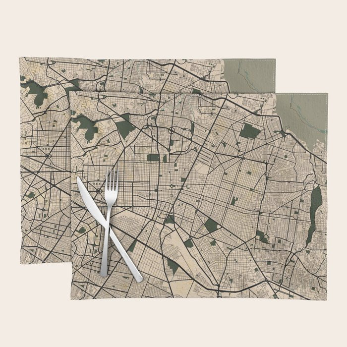 Guadalajara City Map of Jalisco, Mexico - Vintage Placemat Gallery Image 1