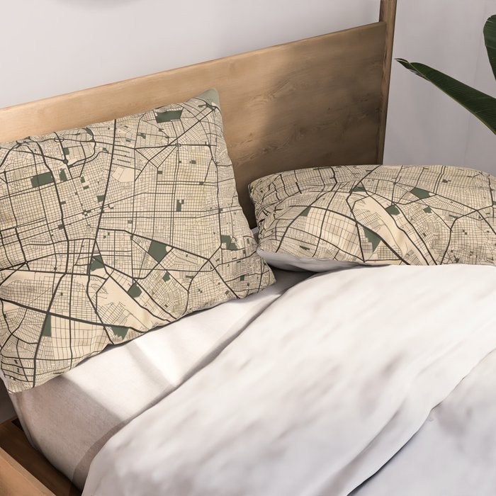Guadalajara City Map of Jalisco, Mexico - Vintage Pillow Sham Gallery Image 2