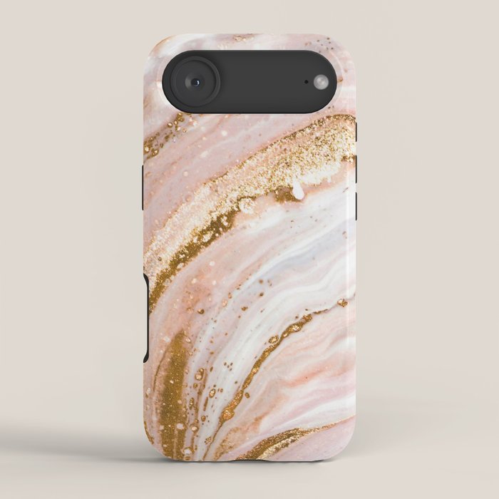 Blush Pink And Gold Liquid Color  iPhone Case Gallery Image 2
