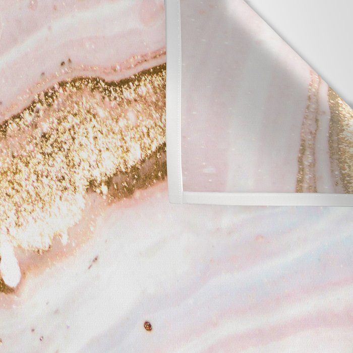 Blush Pink And Gold Liquid Color  Wall Tapestry Gallery Image 3