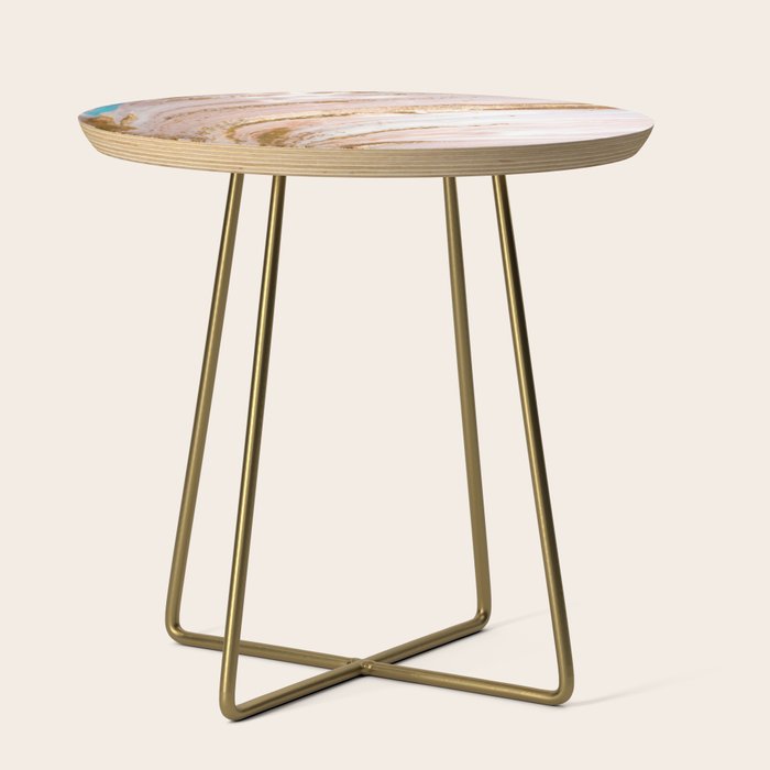 Blush Pink And Gold Liquid Color  Side Table Gallery Image 1