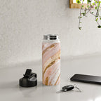 Blush Pink And Gold Liquid Color  Water Bottle Gallery Image 4